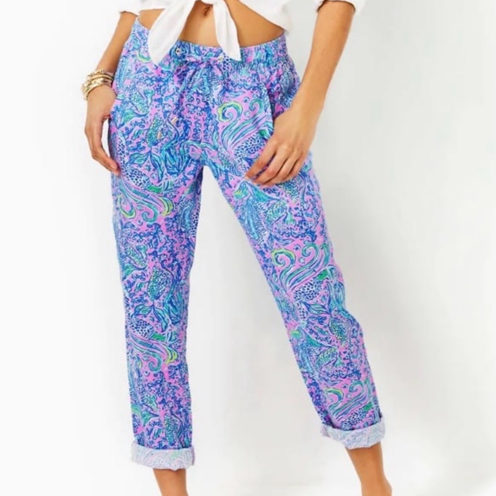 Lilly Pulitzer Women's Multicolor Paisley linen Pants